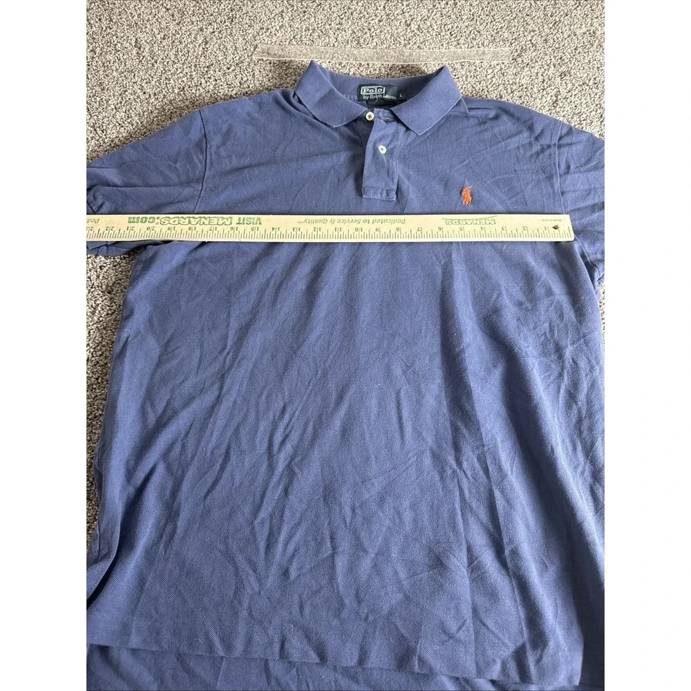VTG Polo Ralph Lauren classic fit polo shirt in navy blue with a red pony L‎